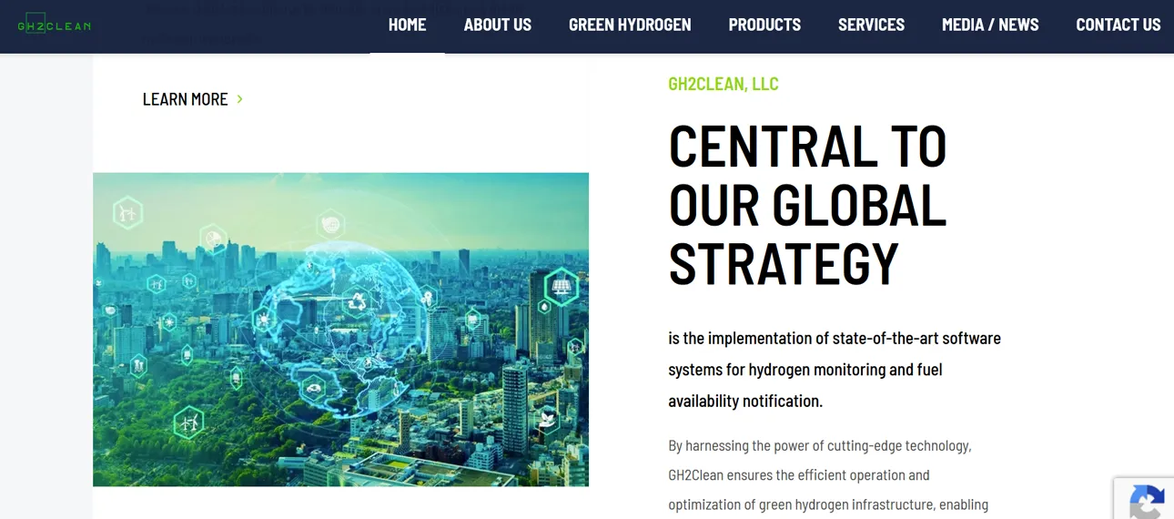 UI/UX landing page design for GH2 Clean
