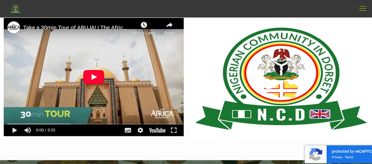 non-profit website for Nigerian Community Dorset